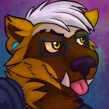 portrait of my fursona, done in clip studio paint and procreate